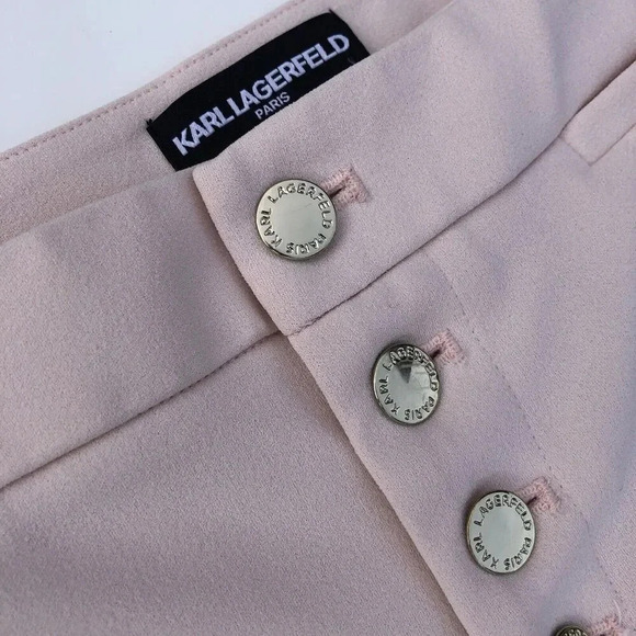 Karl Lagerfeld Paris color is Sherbet Pastel Pants/Trousers Gold Buttons Size 10 - Picture 4 of 7